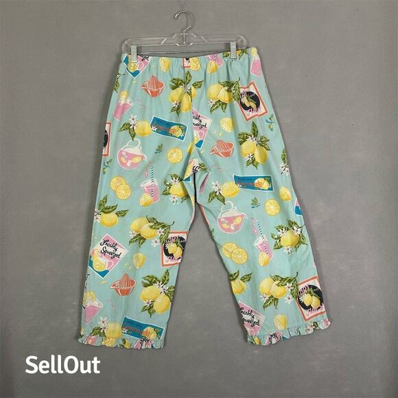Nick & Nora Pajama Pant Women Sz Medium Retro Print Soft Fabric Quality *Flaw* - Picture 2 of 14